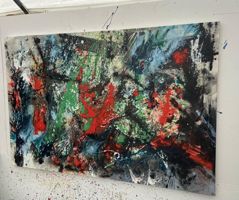 Original Abstract Expressionism Abstract Painting by Voskan Galstian