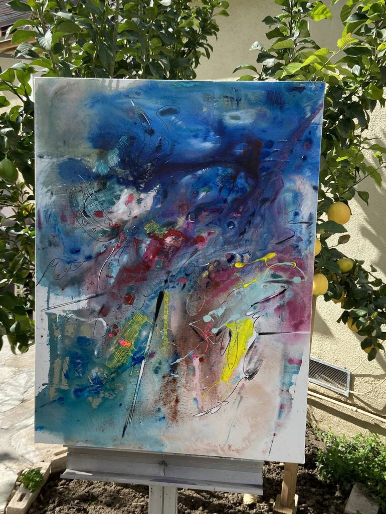 Original Abstract Expressionism Abstract Painting by Voskan Galstian