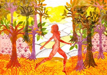 Print of Expressionism Tree Paintings by Katarzyna Kopanska