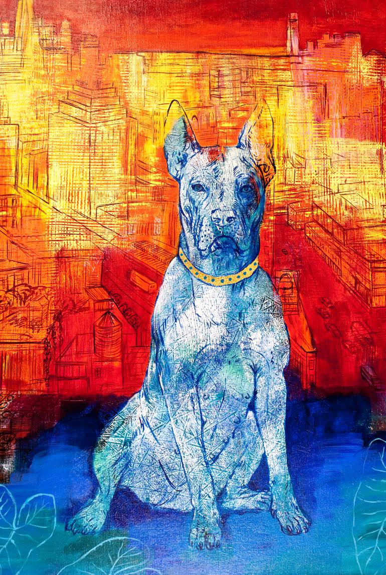 Original Expressionism Animal Painting by Katarzyna Kopanska