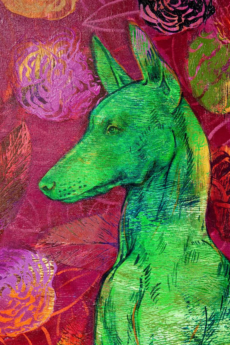 Original Figurative Dogs Painting by Katarzyna Kopanska