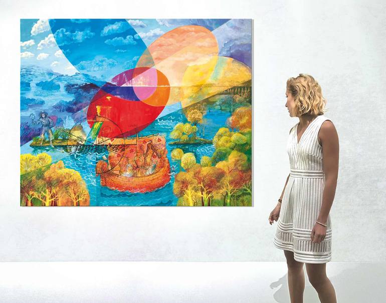 Original Expressionism Landscape Painting by Katarzyna Kopanska