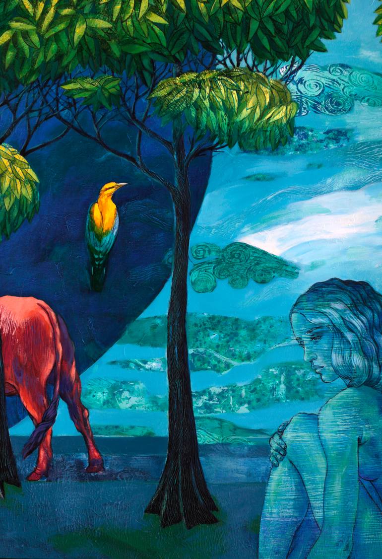 Original Expressionism Landscape Painting by Katarzyna Kopanska