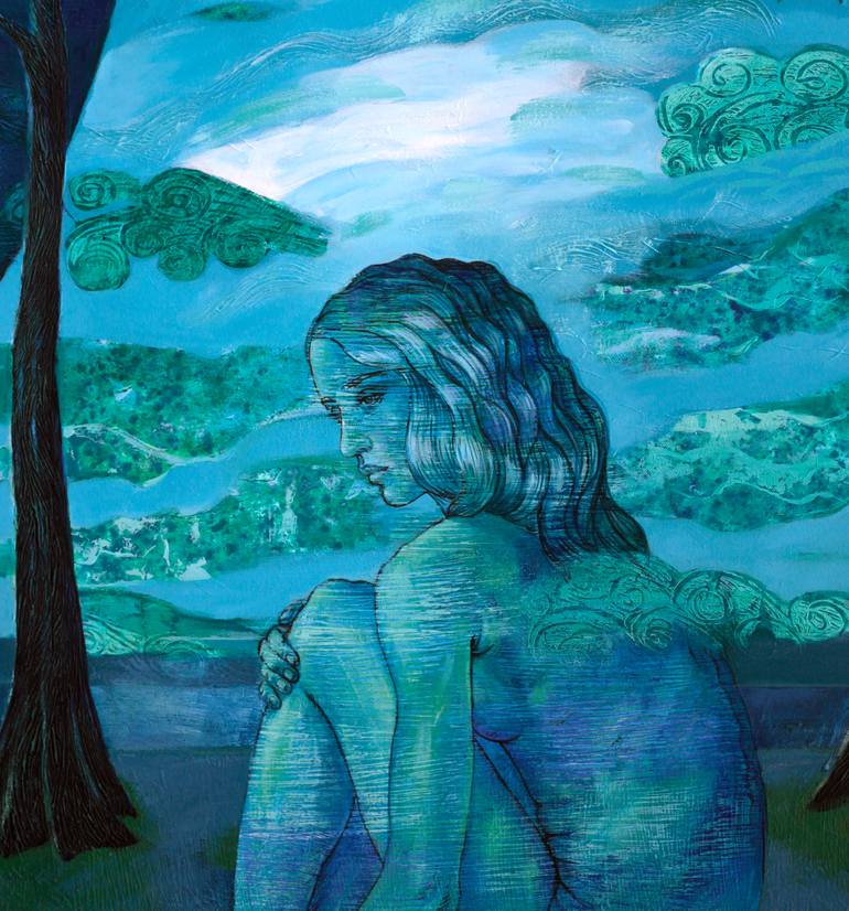 Original Expressionism Landscape Painting by Katarzyna Kopanska