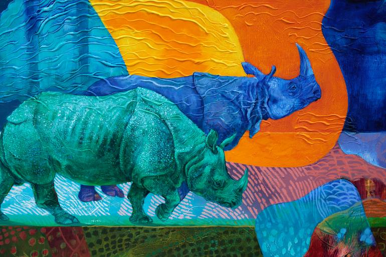 Original Expressionism Animal Painting by Katarzyna Kopanska