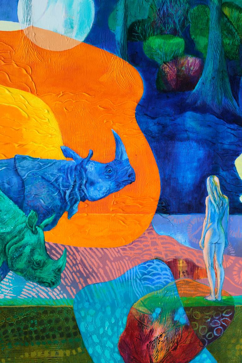 Original Expressionism Animal Painting by Katarzyna Kopanska
