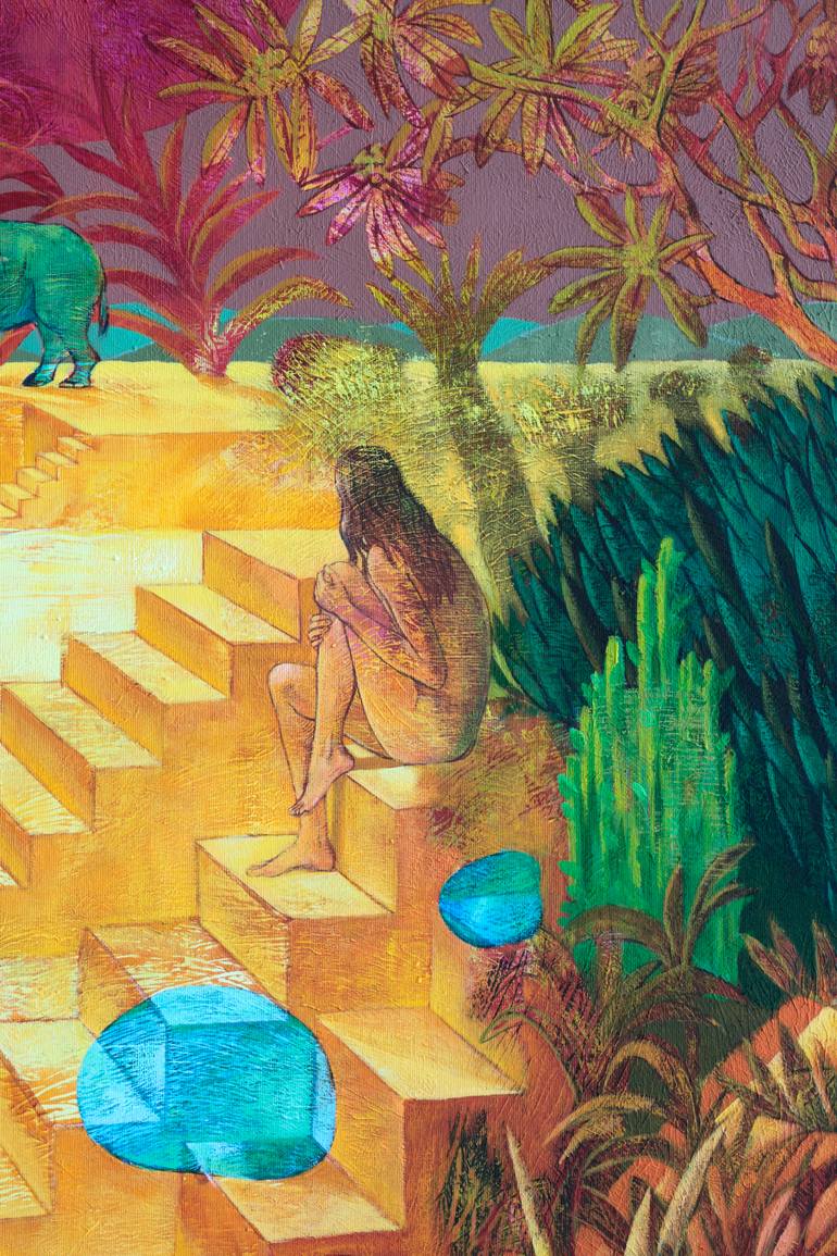 Original Expressionism Women Painting by Katarzyna Kopanska