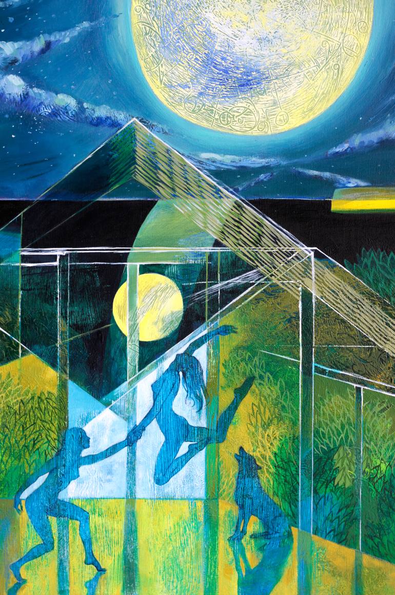 Original Expressionism Home Painting by Katarzyna Kopanska