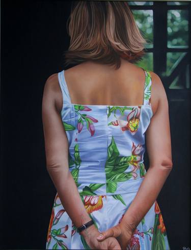 Original Photorealism Women Paintings by jacques bodin