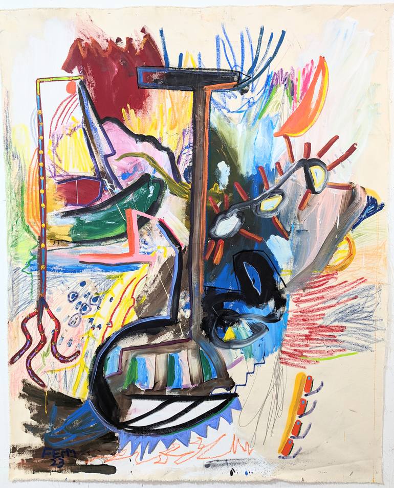 Original Abstract Mixed Media by Joseph Conrad-ferm | Abstract Expressionism Art on Acrylic | Arm & Hammer