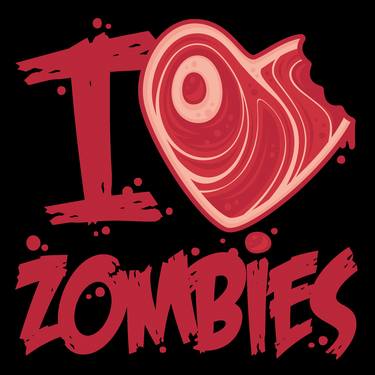 I Love Zombies with Meat Heart thumb