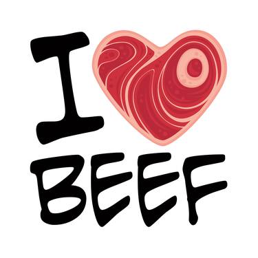 I Love Beef - Black Text Version thumb