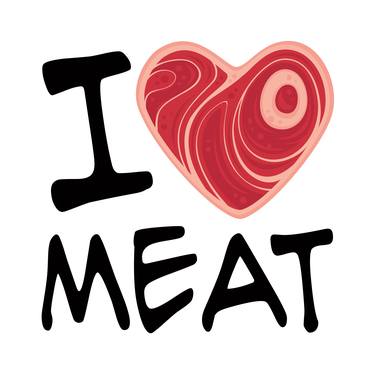 I Love Meat - Black Text Version thumb