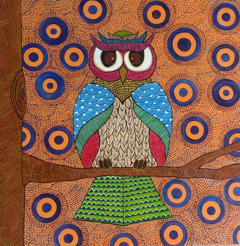 Original Animal Painting by Sonali Sharma | Contemporary Art on Canvas | The Night Watchman