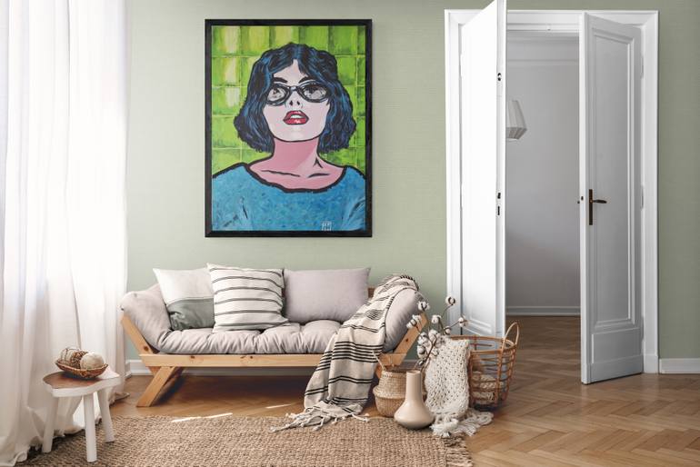 Original Pop Art Women Painting by Xavier Perez