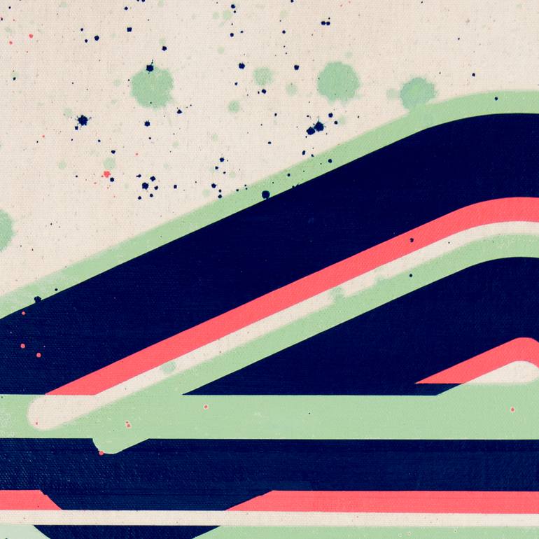 Original Algorithmic Abstract Painting by Daniel Deluna