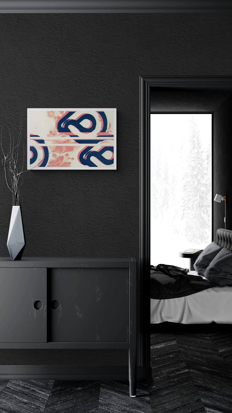 Original Algorithmic Abstract Painting by Daniel Deluna