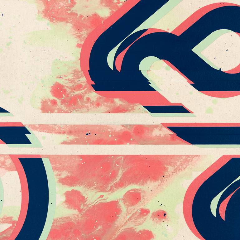 Original Algorithmic Abstract Painting by Daniel Deluna