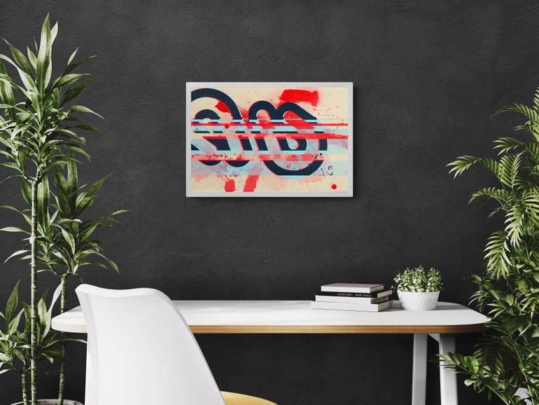 Original Algorithmic Abstract Painting by Daniel Deluna