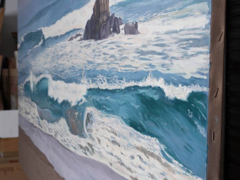 Original Figurative Beach Painting by Juan Álvarez Cebrián