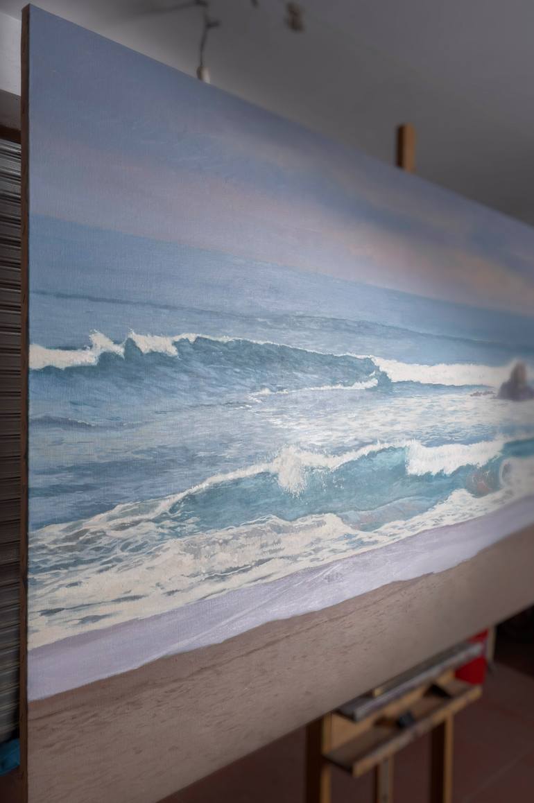 Original Figurative Beach Painting by Juan Álvarez Cebrián