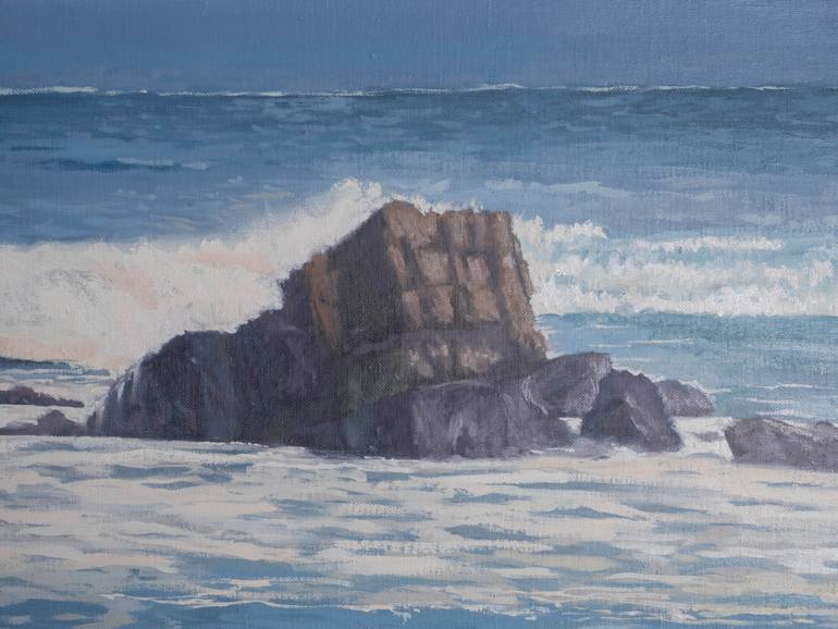 Original Figurative Beach Painting by Juan Álvarez Cebrián