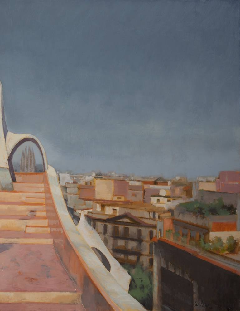 Original Realism Architecture Painting by Juan Álvarez Cebrián