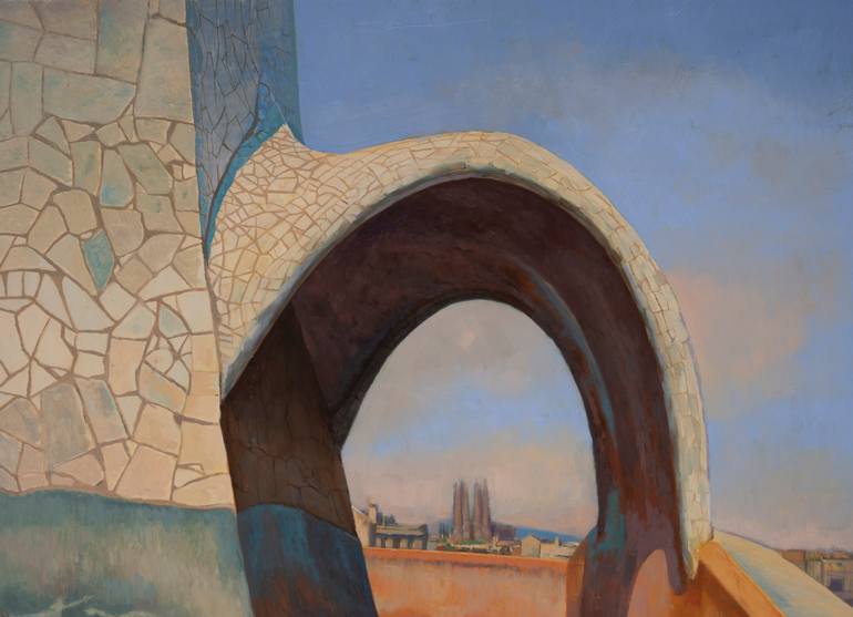 Original Figurative Architecture Painting by Juan Álvarez Cebrián