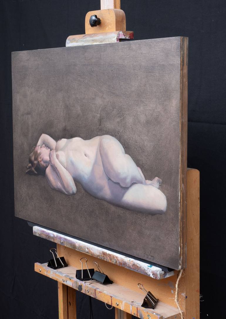 Original Realism Nude Painting by Juan Álvarez Cebrián