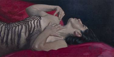 Woman lying down with shawl thumb