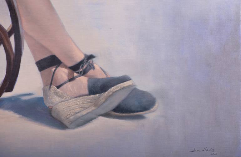 Original Realism Women Painting by Juan Álvarez Cebrián
