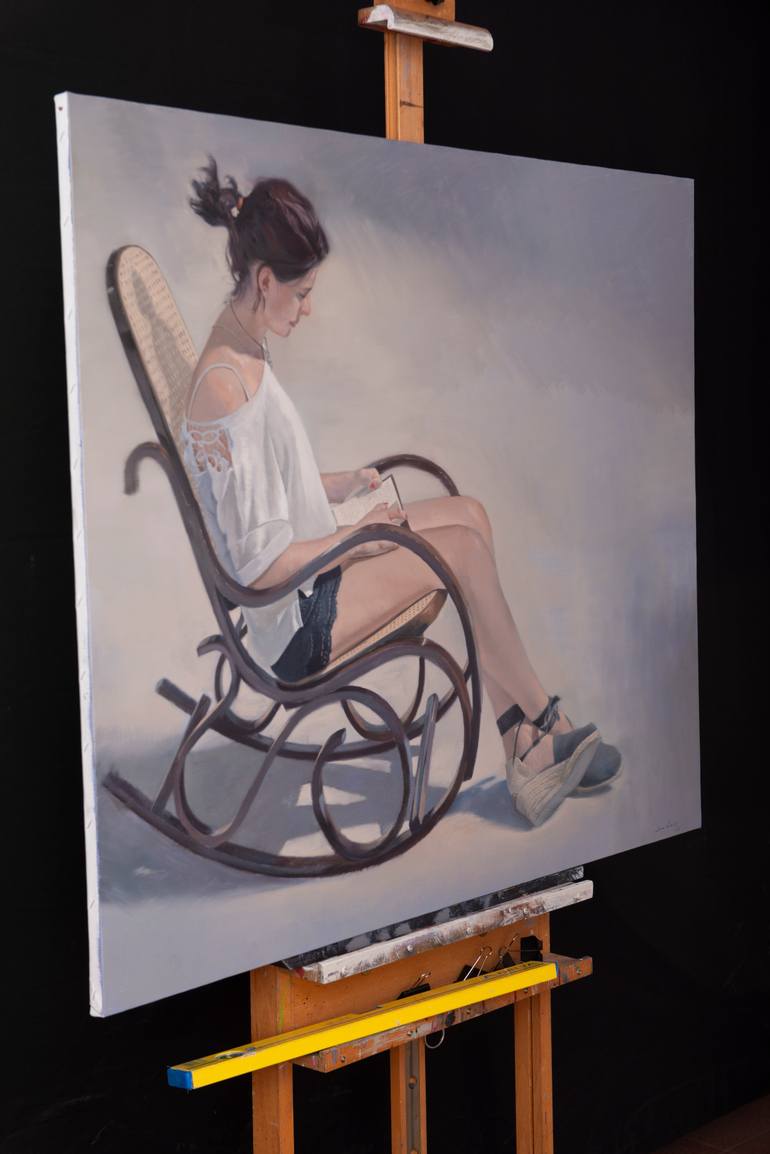 Original Realism Women Painting by Juan Álvarez Cebrián