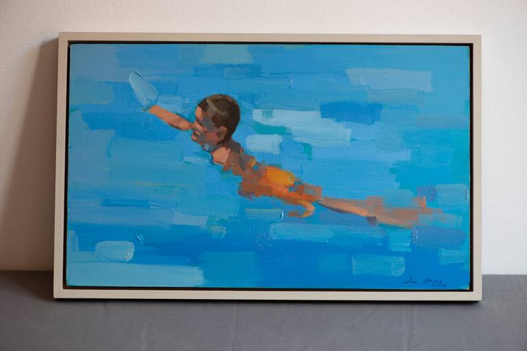 Original Realism Children Painting by Juan Álvarez Cebrián