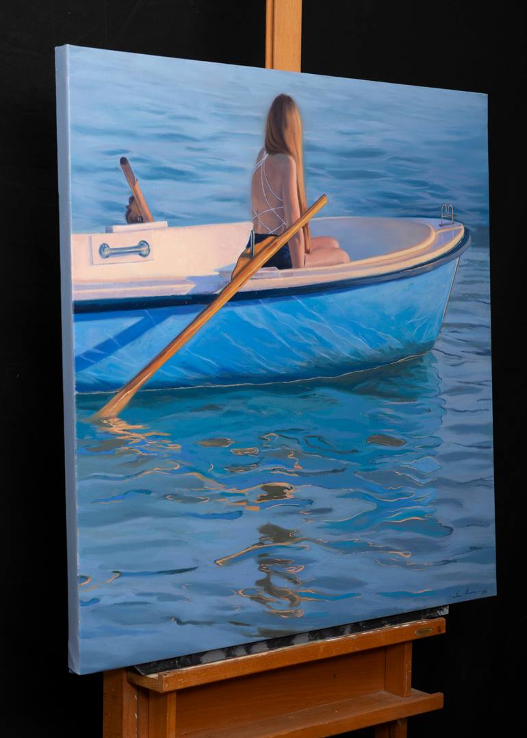 Original Realism Boat Painting by Juan Álvarez Cebrián