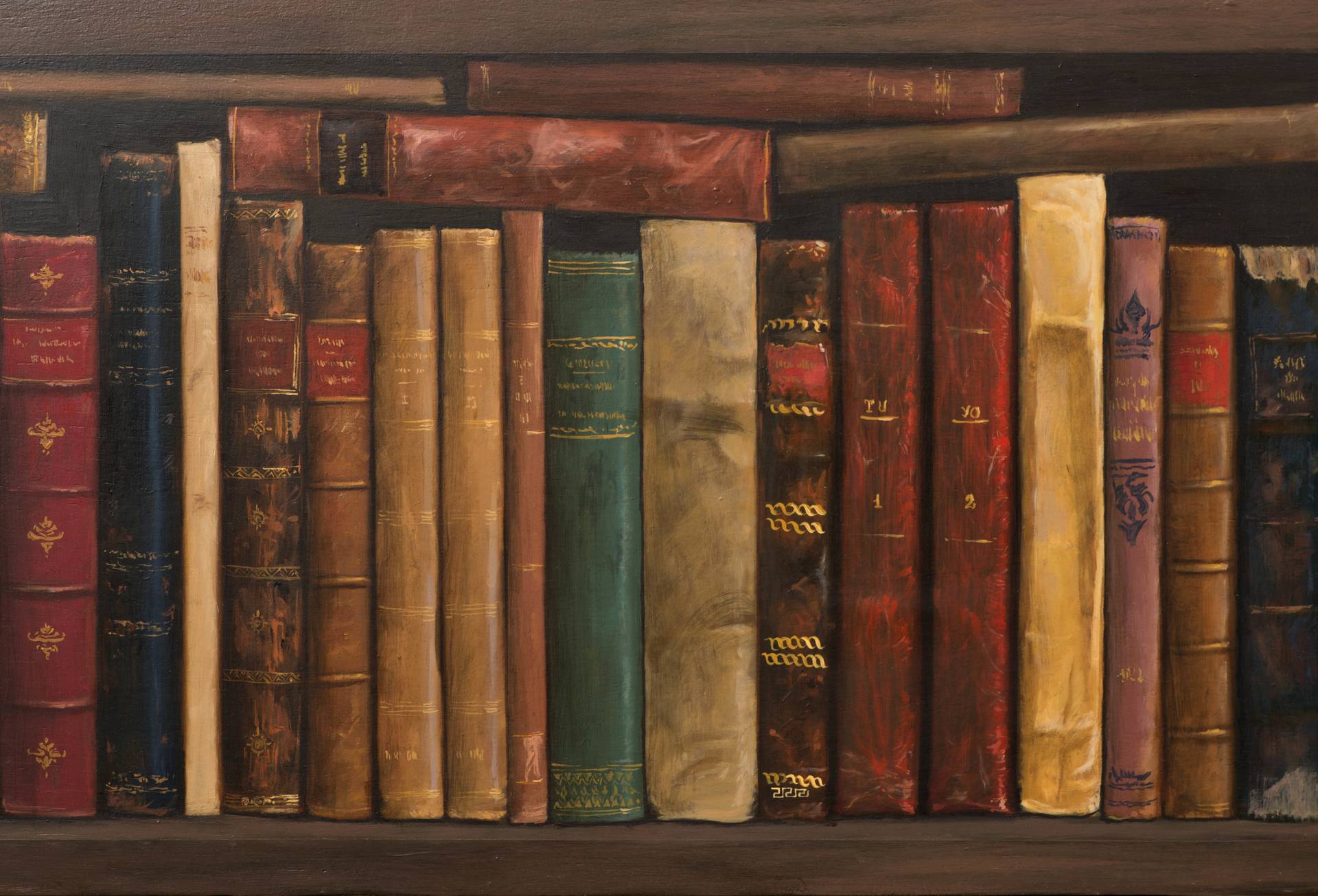 Old books Painting by Juan Álvarez Cebrián | Saatchi Art