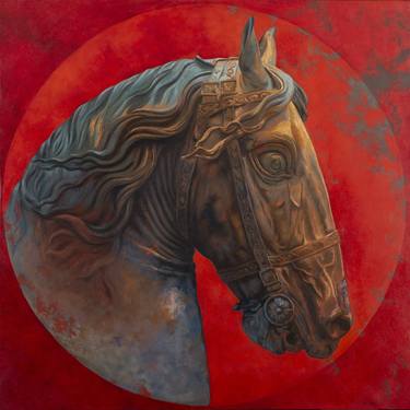 Original Figurative Horse Paintings by Juan Álvarez Cebrián