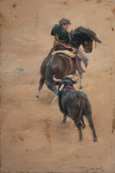 Print of Documentary Horse Paintings by Juan Álvarez Cebrián
