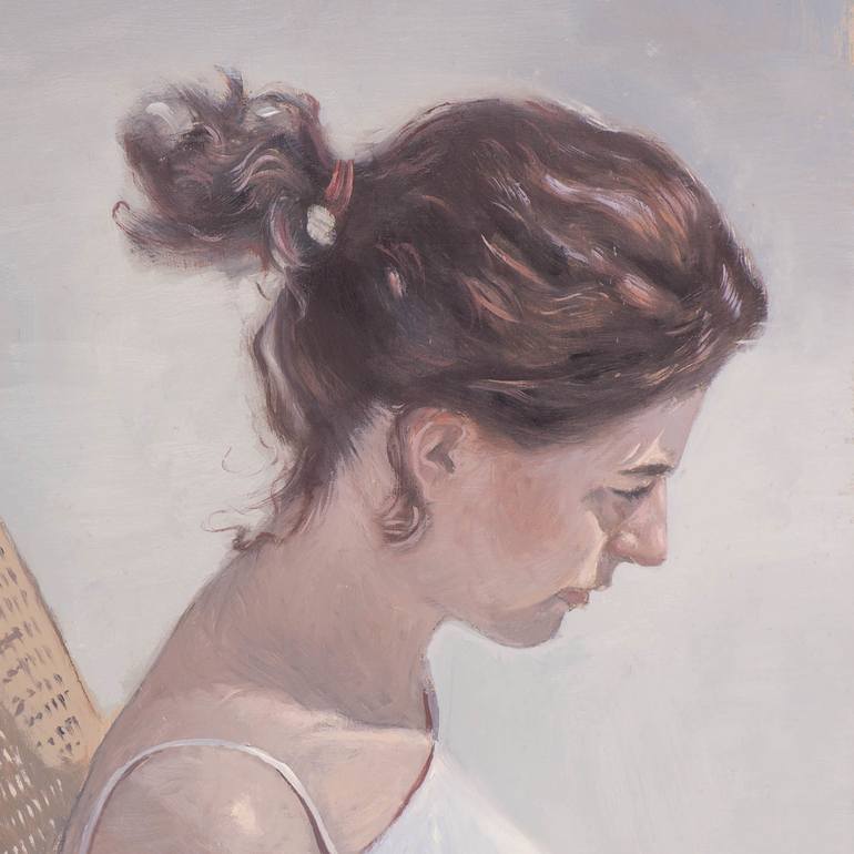 Original Realism Women Painting by Juan Álvarez Cebrián