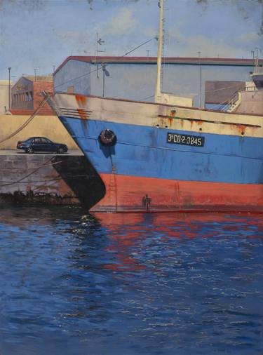 Original Realism Ship Paintings by Juan Álvarez Cebrián