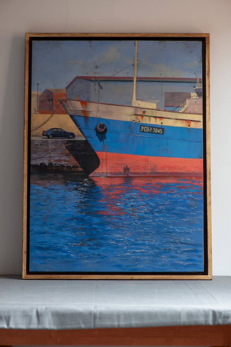 Original Figurative Boat Painting by Juan Álvarez Cebrián