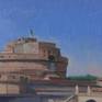 With this view of the Castle of San Angelo, in Rome, he introduces us to a painter in a series of works made in 2020 where a study of this architecture begins, making various points of view.