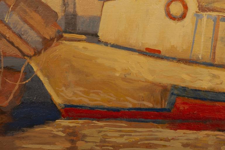 Original Realism Boat Painting by Juan Álvarez Cebrián
