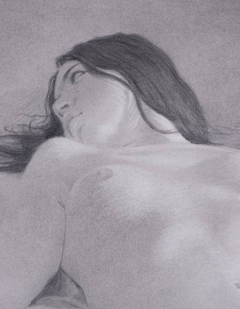Original Realism Nude Drawing by Juan Álvarez Cebrián