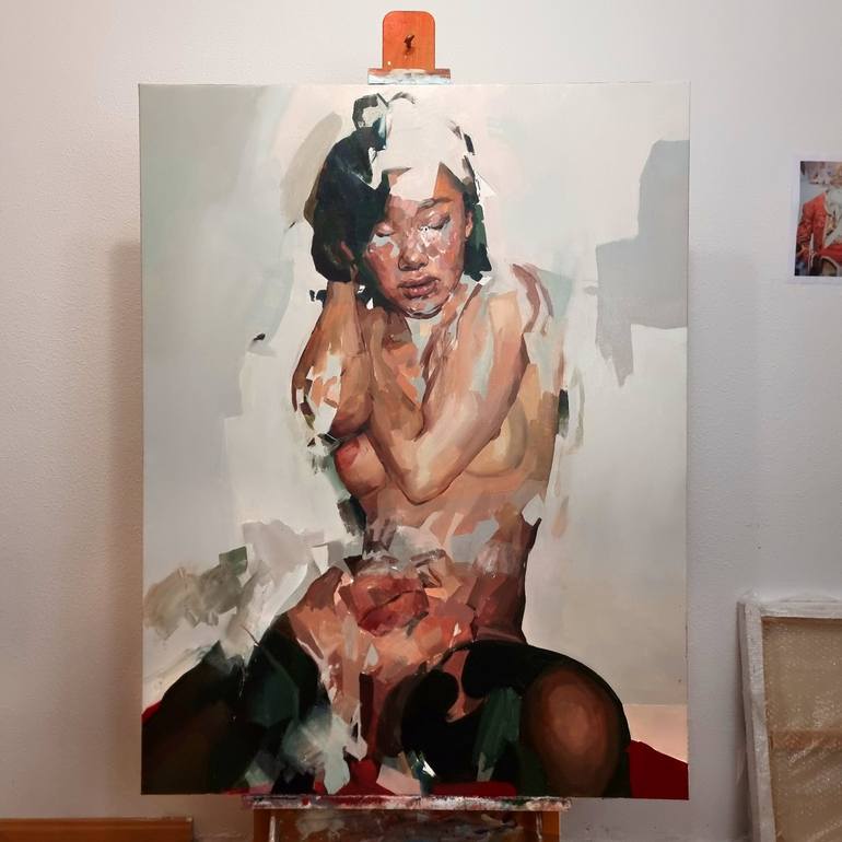 Original Abstract Nude Painting by Benjamin Garcia