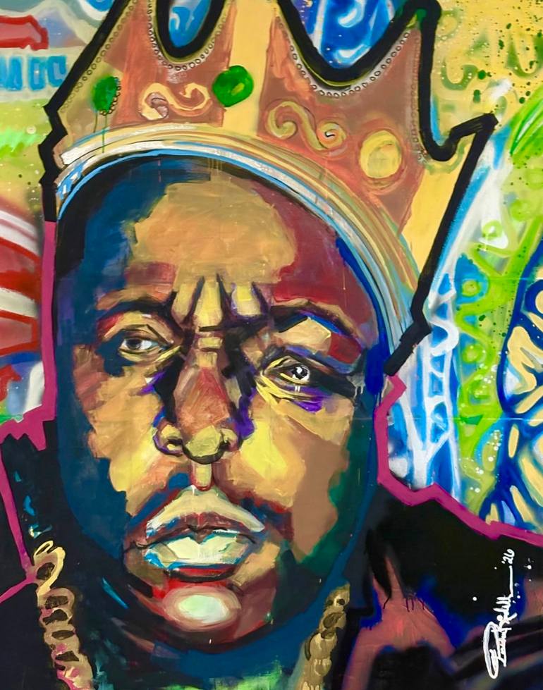 Original Famous Painting by Porschea Kendall  Portraiture Art on Canvas  NOTORIOUS