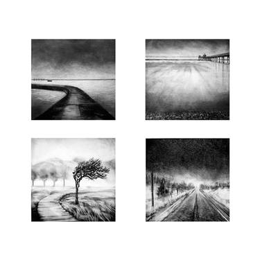 Original Realism Landscape Drawings by leanette botha