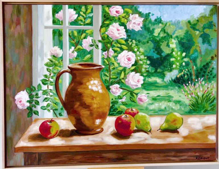 Original Impressionism Still Life Painting by Hugh Rogovy