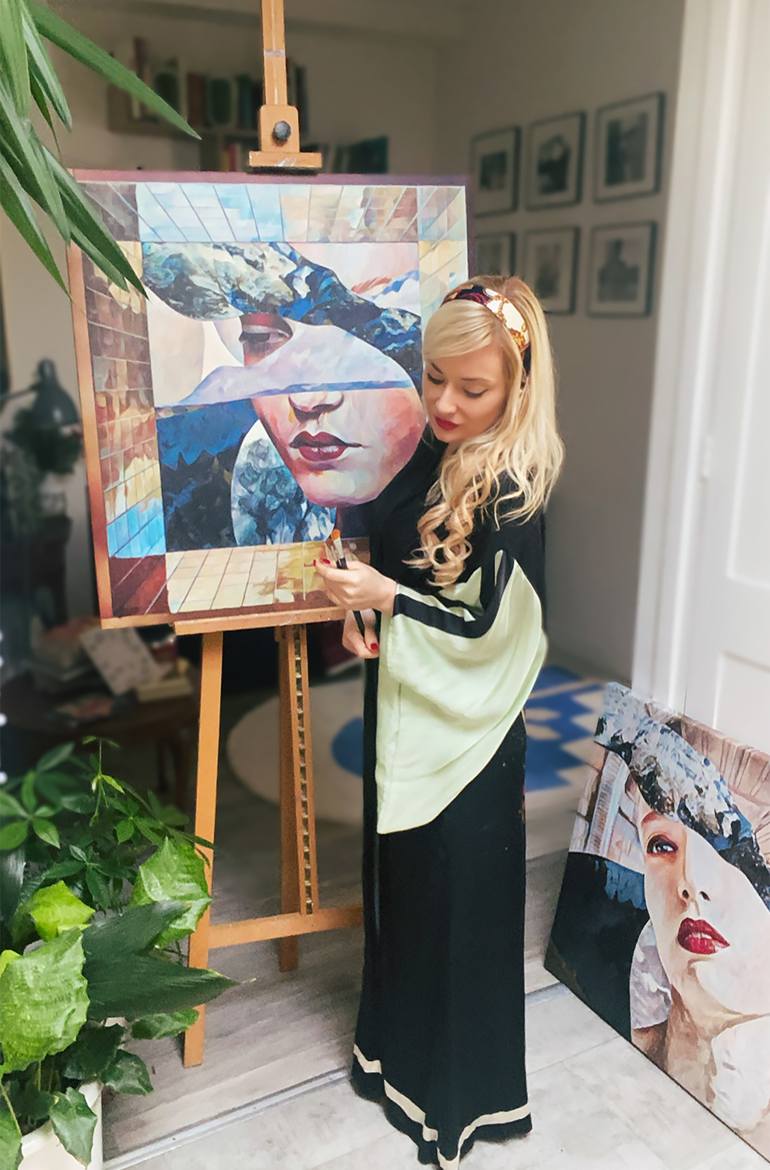 Original Contemporary People Painting by Natalia Lewandowska