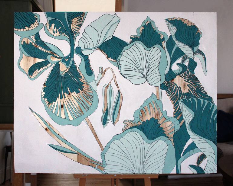 Original Abstract Botanic Painting by Natalia Lewandowska