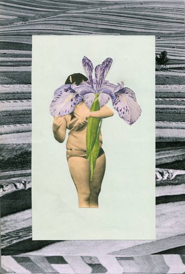 Original Dada Floral Collage by Natalia Lewandowska